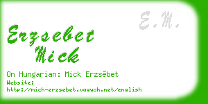erzsebet mick business card