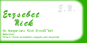 erzsebet mick business card